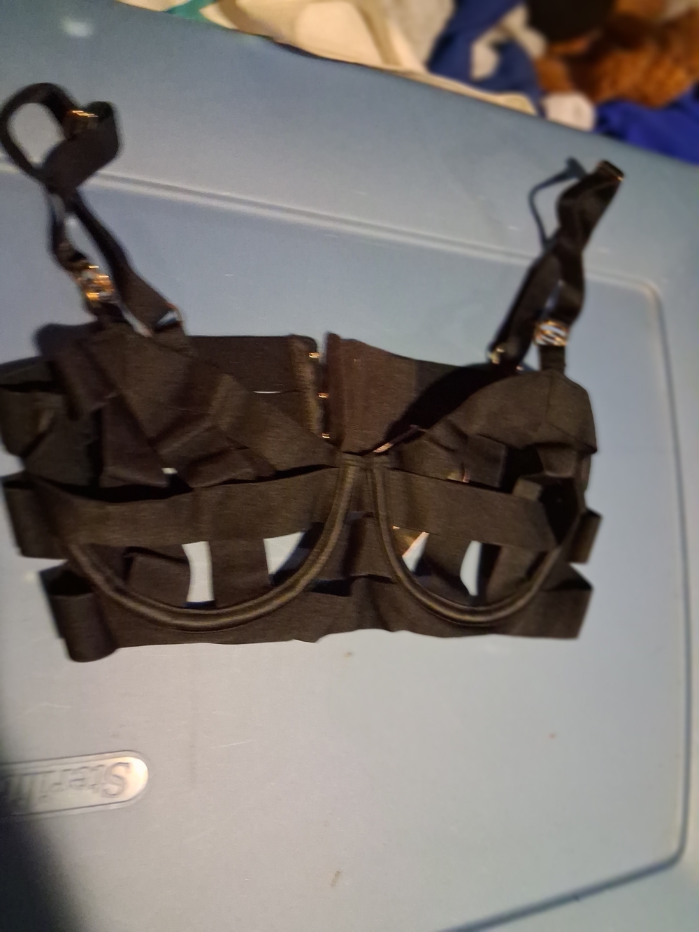 Victoria's Secret Black Strappy Cutout Underwire Bralette
